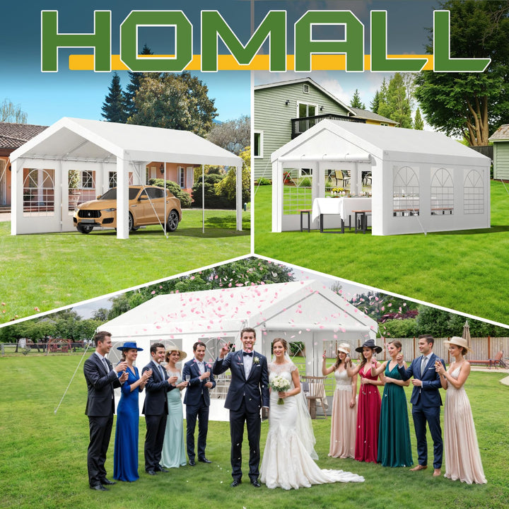 Partyzelt 3x6 m Stahl wasserdicht UV50+ mit PVC-Fenstern - Bild 2
