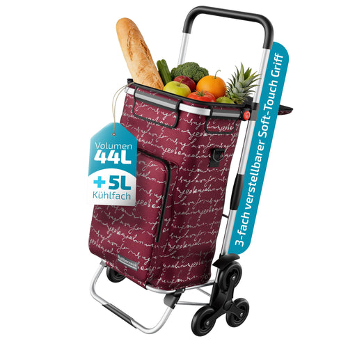 Einkaufstrolley klappbar 44 l mit Kühlfach und Treppensteiger
