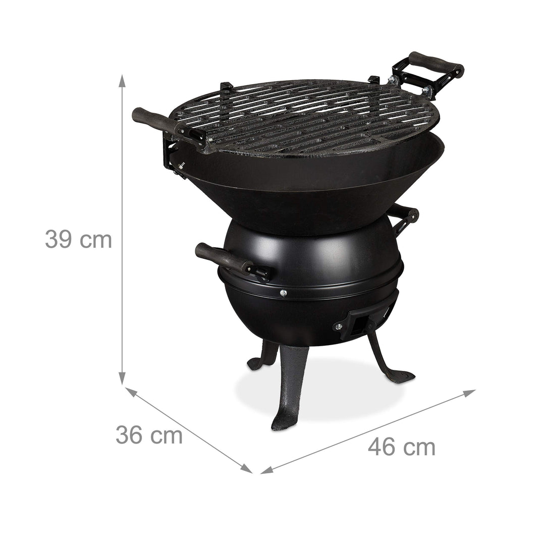 Grillfass Gusseisen höhenverstellbar mit Grillrost Ø 35 cm - Bild 4