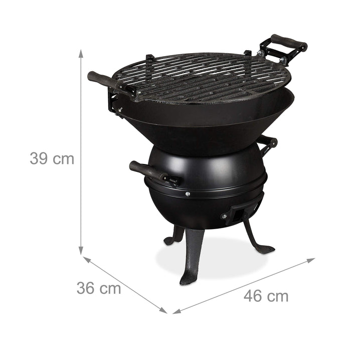 Grillfass Gusseisen höhenverstellbar mit Grillrost Ø 35 cm - Bild 4