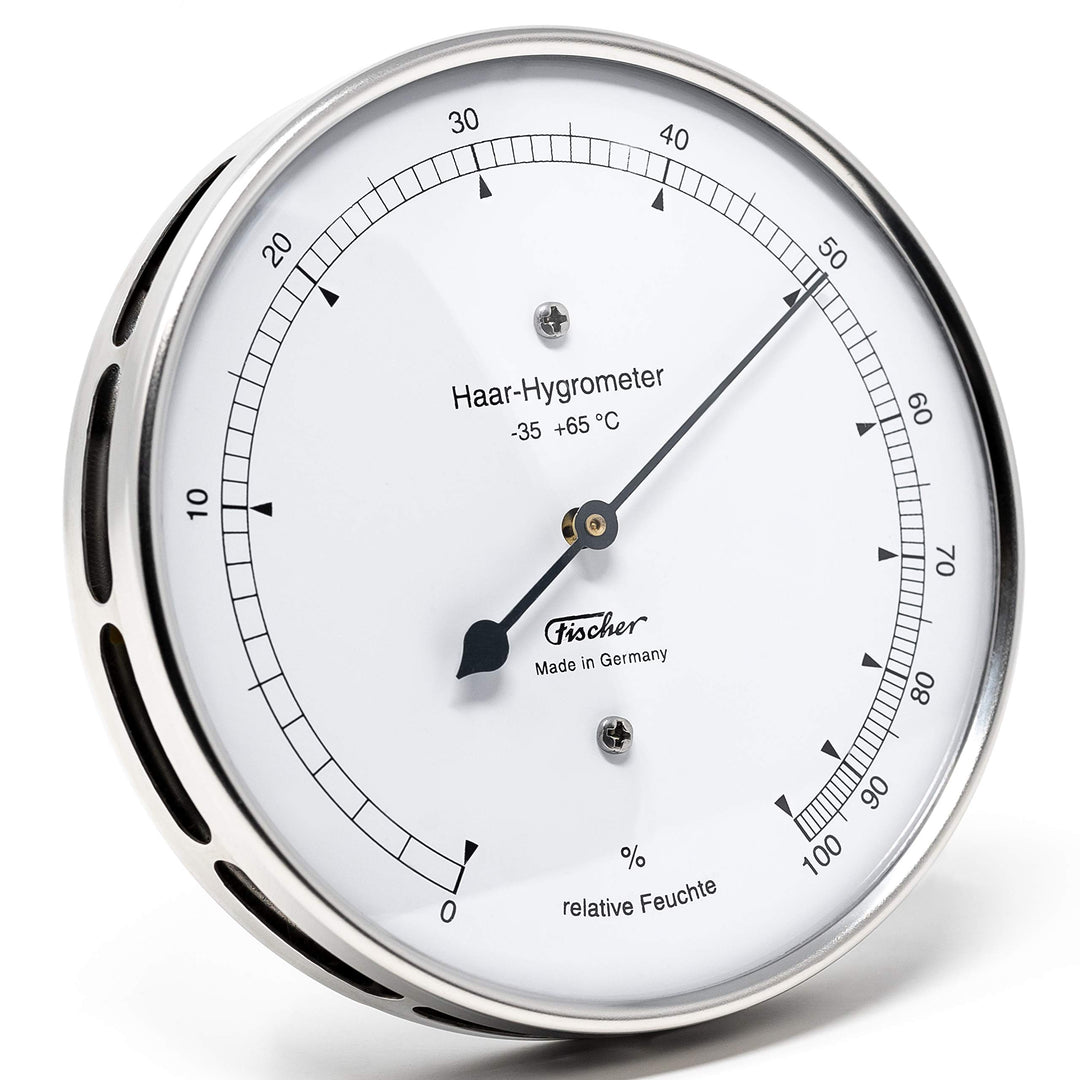 Haar-Hygrometer Edelstahl 103mm Ø für Aussen, 0–100% rF