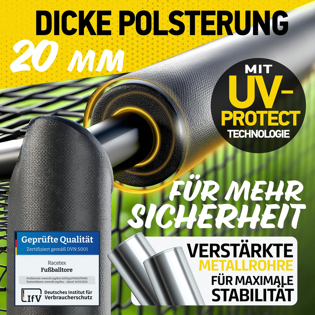 Fussballtor mit Torwand und Polsterung Anti-Rost für Garten - Bild 5