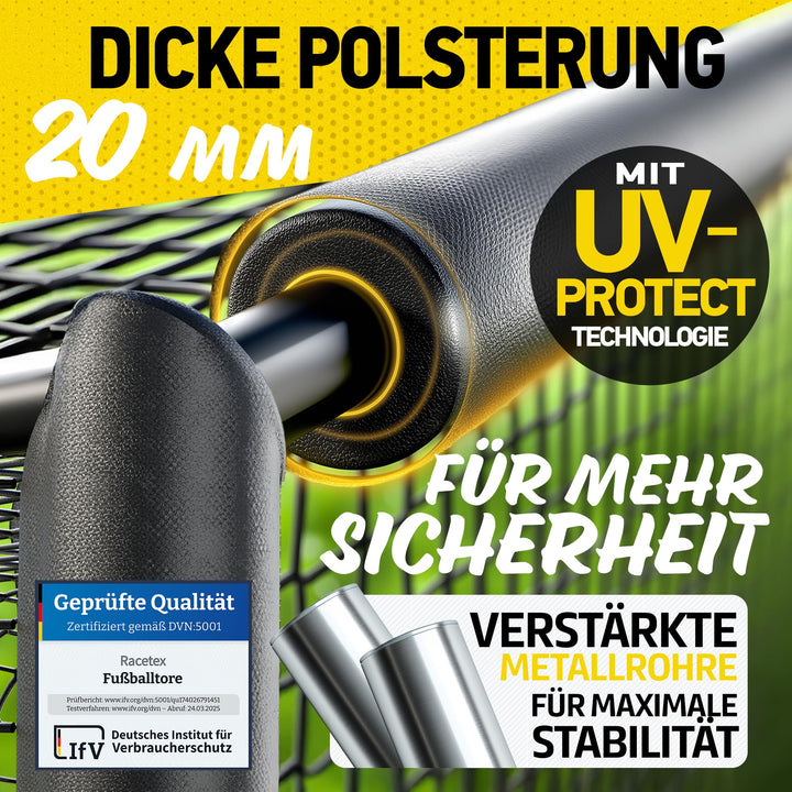 Fussballtor mit Torwand und Polsterung Anti-Rost für Garten - Bild 5