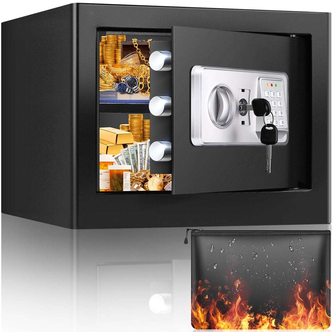 Tresor Feuerfest 25L Digital mit Regal Alarmmodus Wandmontage