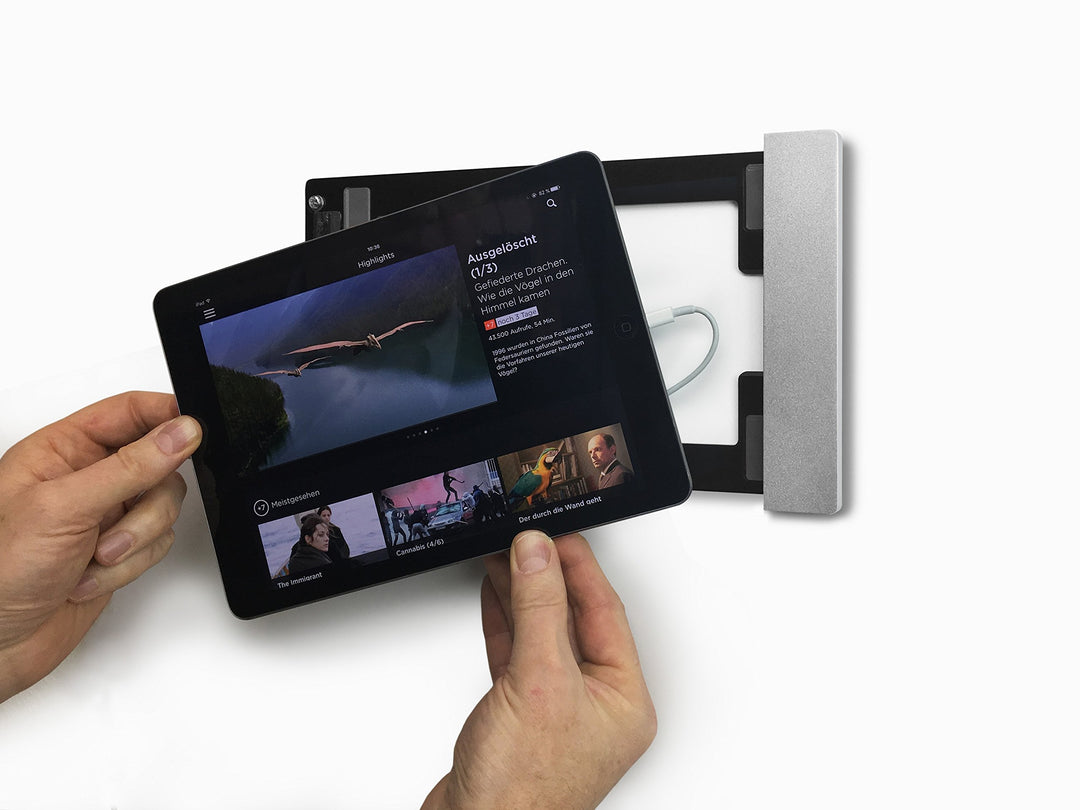 iPad mini Wandhalterung abschließbar mit Lightning-Dock silber - Bild 3