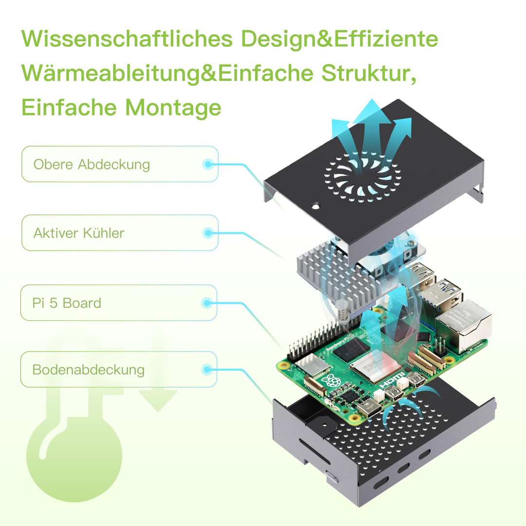 Raspberry Pi 5 Starter Kit 8GB mit 128GB MicroSD Aluminium-Gehäuse - Bild 6