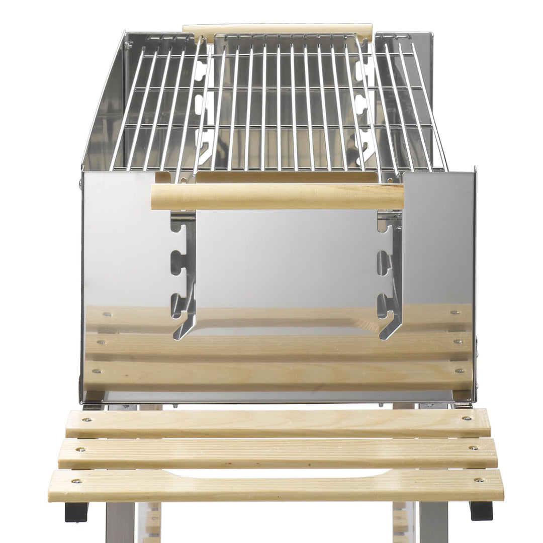 Holzkohlegrill XXL Edelstahl fahrbar 83x35 cm Grillrost höhenverstellbar - Bild 2