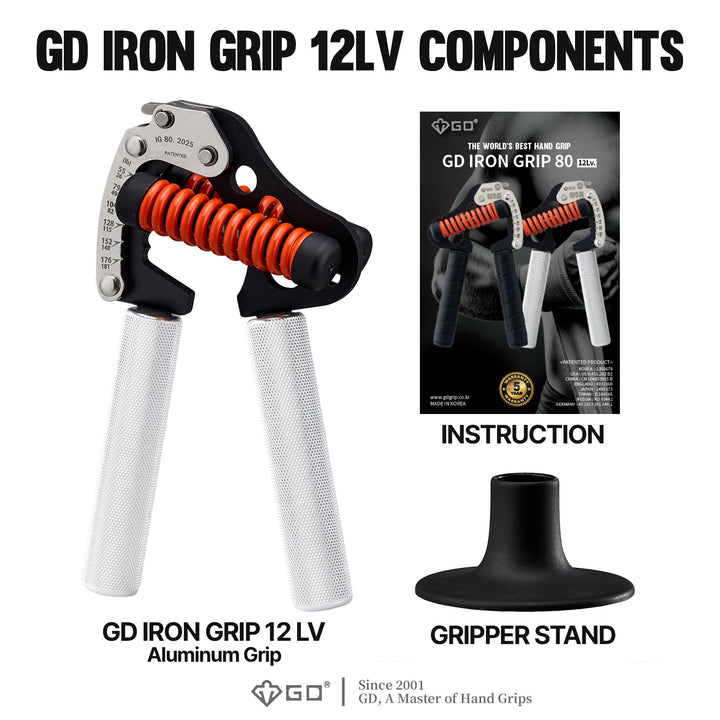 Handtrainer verstellbar 6 Stufen 25–80 kg Griffkraft Fitness - Bild 9