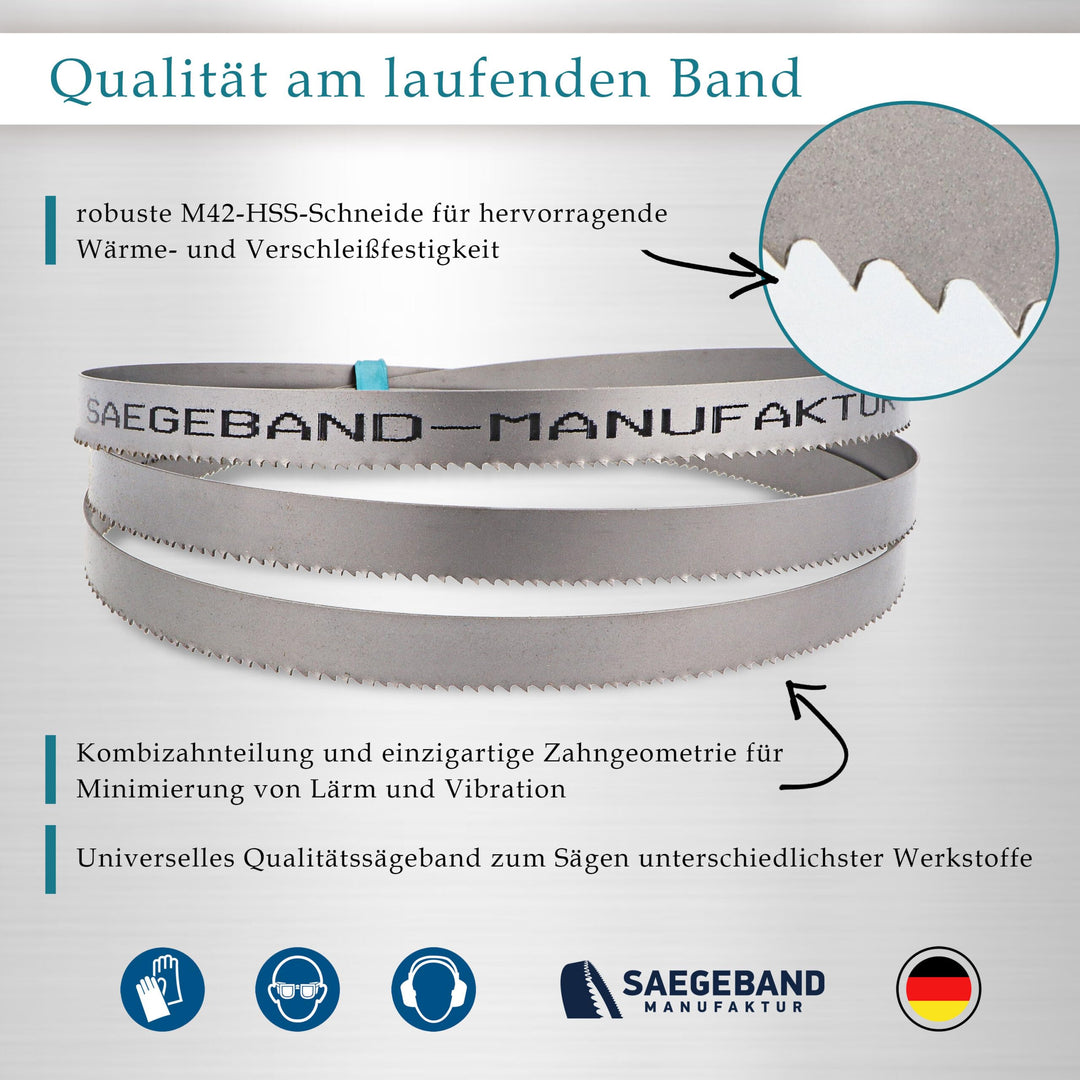 Bandsägeblatt M42 HSS Bimetall 1335x13x0,65mm 8/12 ZpZ 3er Pack - Bild 3