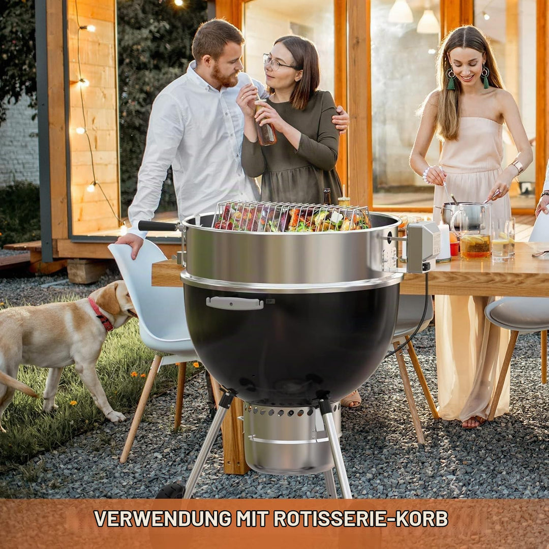 Drehspiess-Set Edelstahl 57 cm mit Motor für Kugelgrill - Bild 6