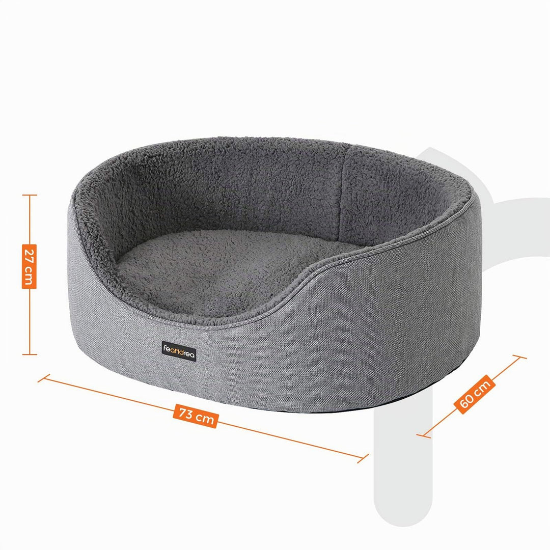 Hundebett mit Wendekissen und hohem Rand, 73x60x27 cm, Grau - Bild 5