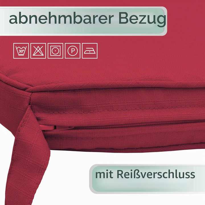 Sitzkissen Outdoor 4er-Set Polyester 45x40x5 cm für Gartenstühle - Bild 7