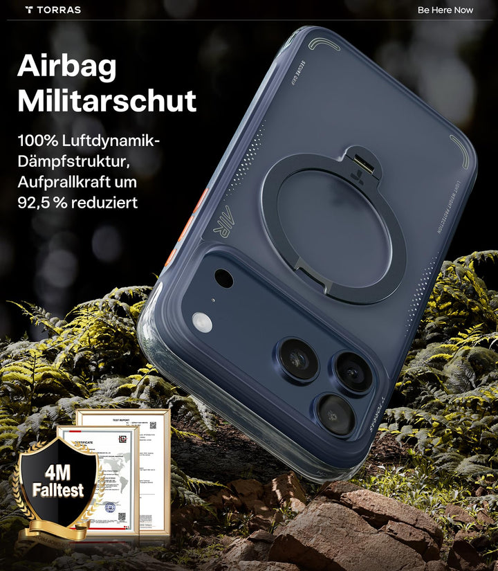 iPhone 17 Pro Max Hülle Airbag MagSafe 360°-Ring Militärstandard - Bild 3