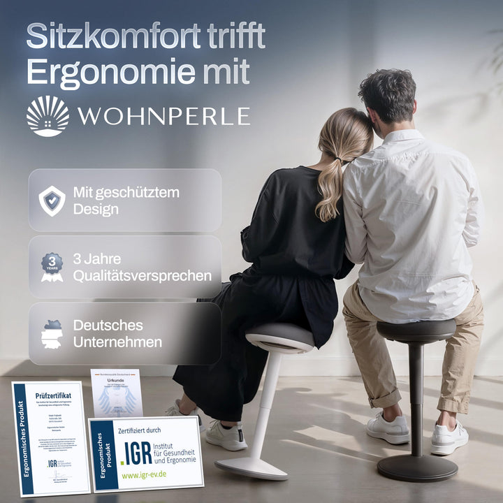 Ergonomischer Bürohocker höhenverstellbar mit Schwingeffekt, Schwarz - Bild 7