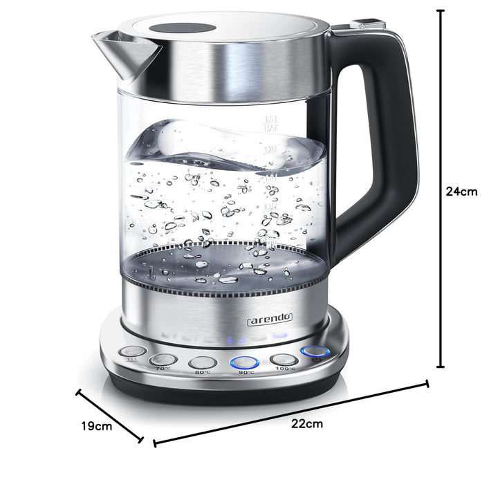 Glas Wasserkocher 1,5 L Borosilikatglas 4 Temperaturstufen 2200 W - Bild 8