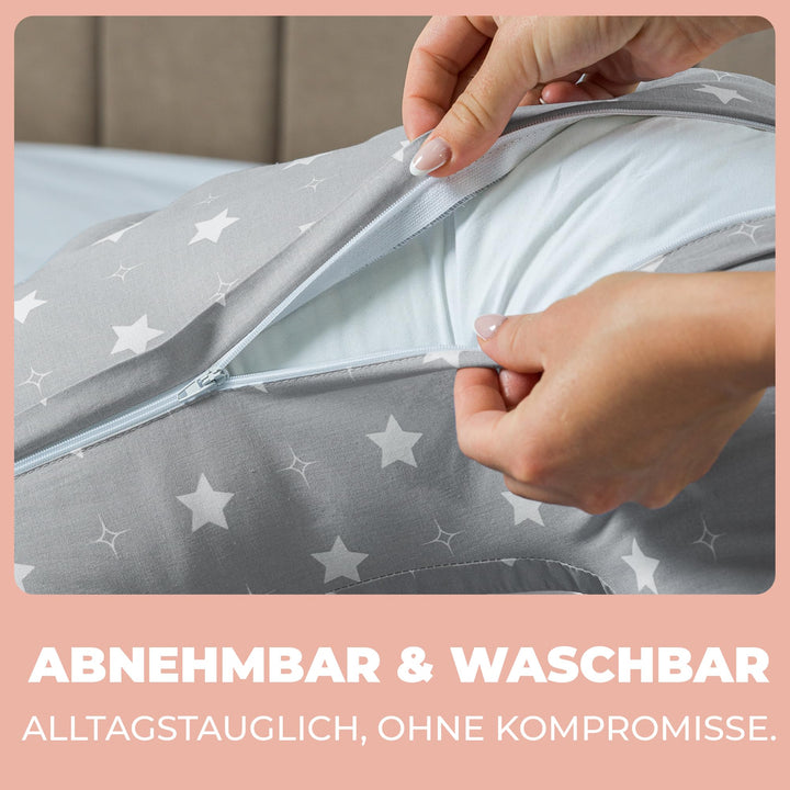 Stillkissen XXL 200x70cm Baumwolle Seitenschläfer Schwangerschaft - Bild 6
