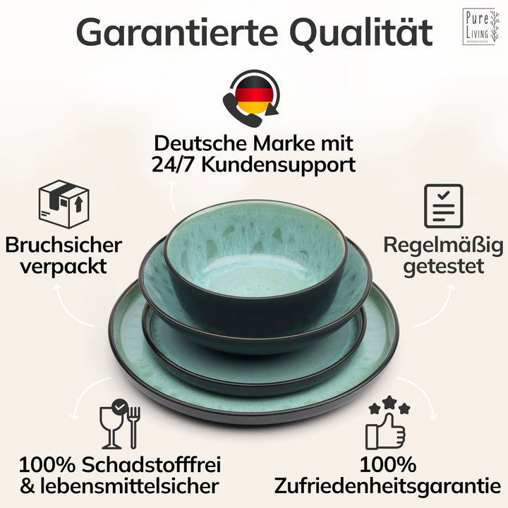 Steingut Geschirrset 24-teilig Salbeigrün für 6 Personen - Bild 7