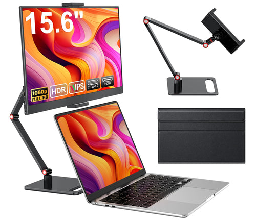 Portabler Monitor 15,6 Zoll Full HD IPS HDR mit Klappständer
