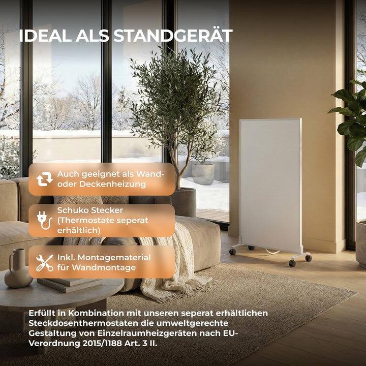 Infrarotheizung Standgerät 1200W mit Thermostat und Fernbedienung - Bild 3
