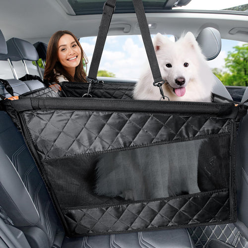 Hunde-Autositz Rückbank Leder wasserfest 70x61x49cm bis 41kg