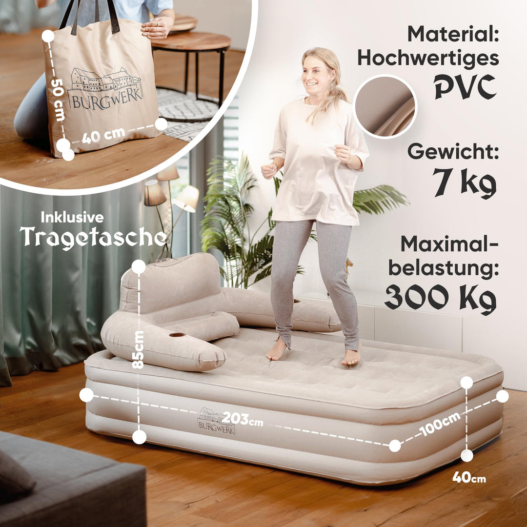 Luftbett selbstaufblasend 3-in-1 Sofa &amp; Gästebett 200x100 cm - Bild 5