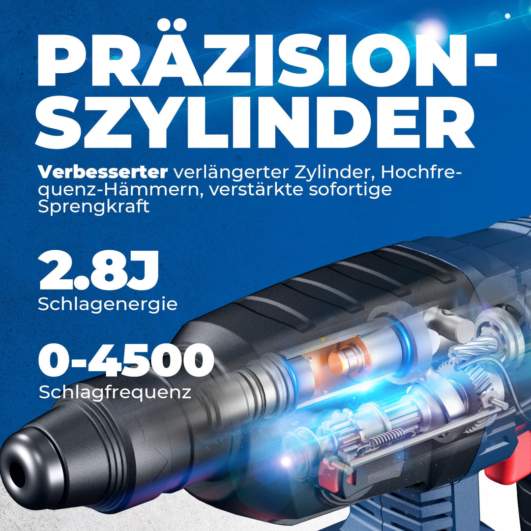 Akku-Bohrhammer 20V SDS-Plus 4-in-1 mit 2,8 J Schlagenergie - Bild 3