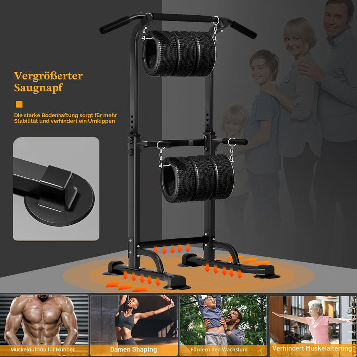 Kraftturm Dip Station höhenverstellbar 165–210 cm für Home-Gym - Bild 5