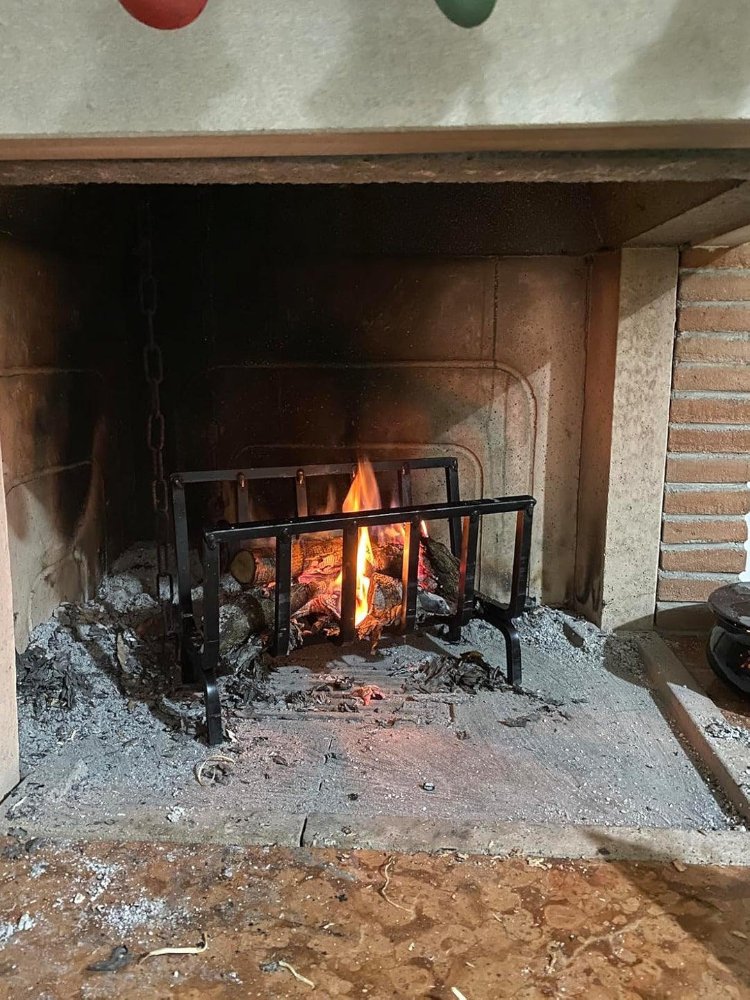 Holzrost Eisen für Kamin und Grill 40x20x28 cm schwarz - Bild 4