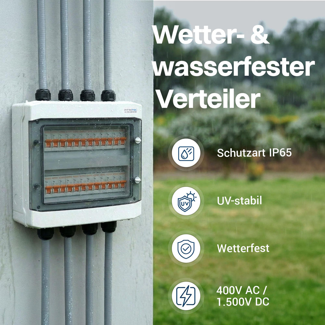Aufputz-Verteilerkasten IP65 2-reihig 24 Module Feuchtraum 400V/1500V - Bild 5