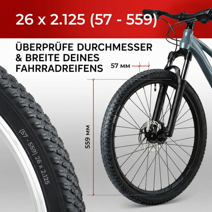 MTB Fahrradreifen 26 Zoll 26x2.125 Kevlar Faltreifen XC-Profil - Bild 2