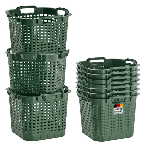 Erntekorb 25 L HDPE 10er-Set stapelbar für Garten und Haushalt
