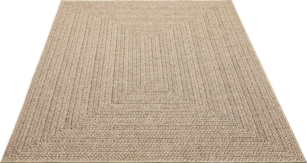 Outdoor Teppich Jute-Look 160x230 cm wetterfest für Balkon Terrasse - Bild 3