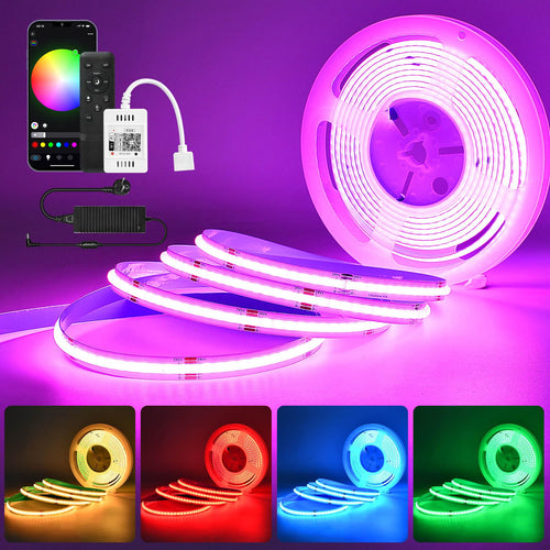 COB LED Streifen 10m Smart RGB WiFi Alexa 576 LEDs/m Musiksync