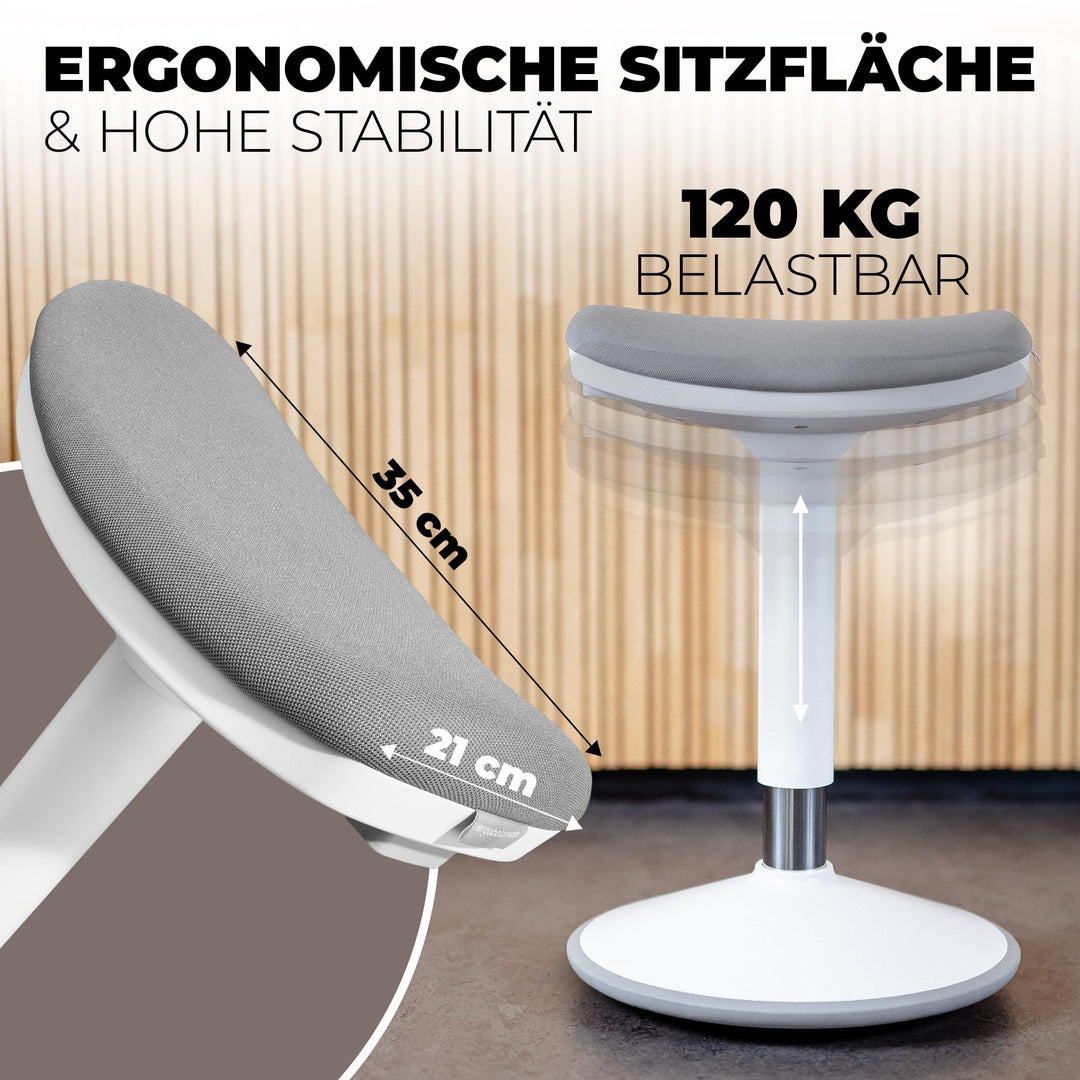 Sattelhocker Büro höhenverstellbar 43–63 cm 2 Sitzpositionen aktives Sitzen - Bild 4