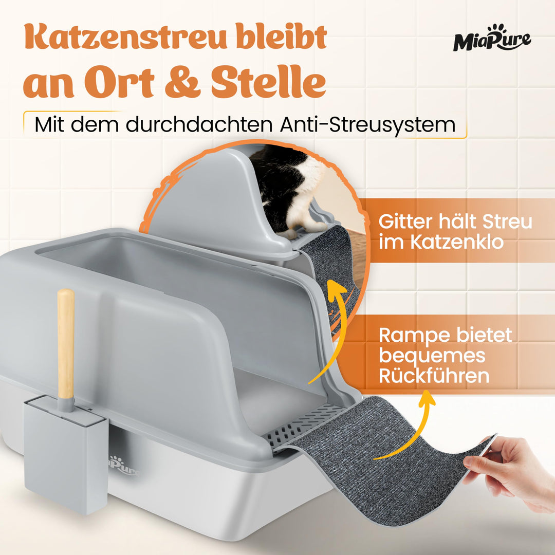 Katzentoilette Edelstahl XXL 60x40x30cm mit hohem Rand und Schaufel - Bild 2