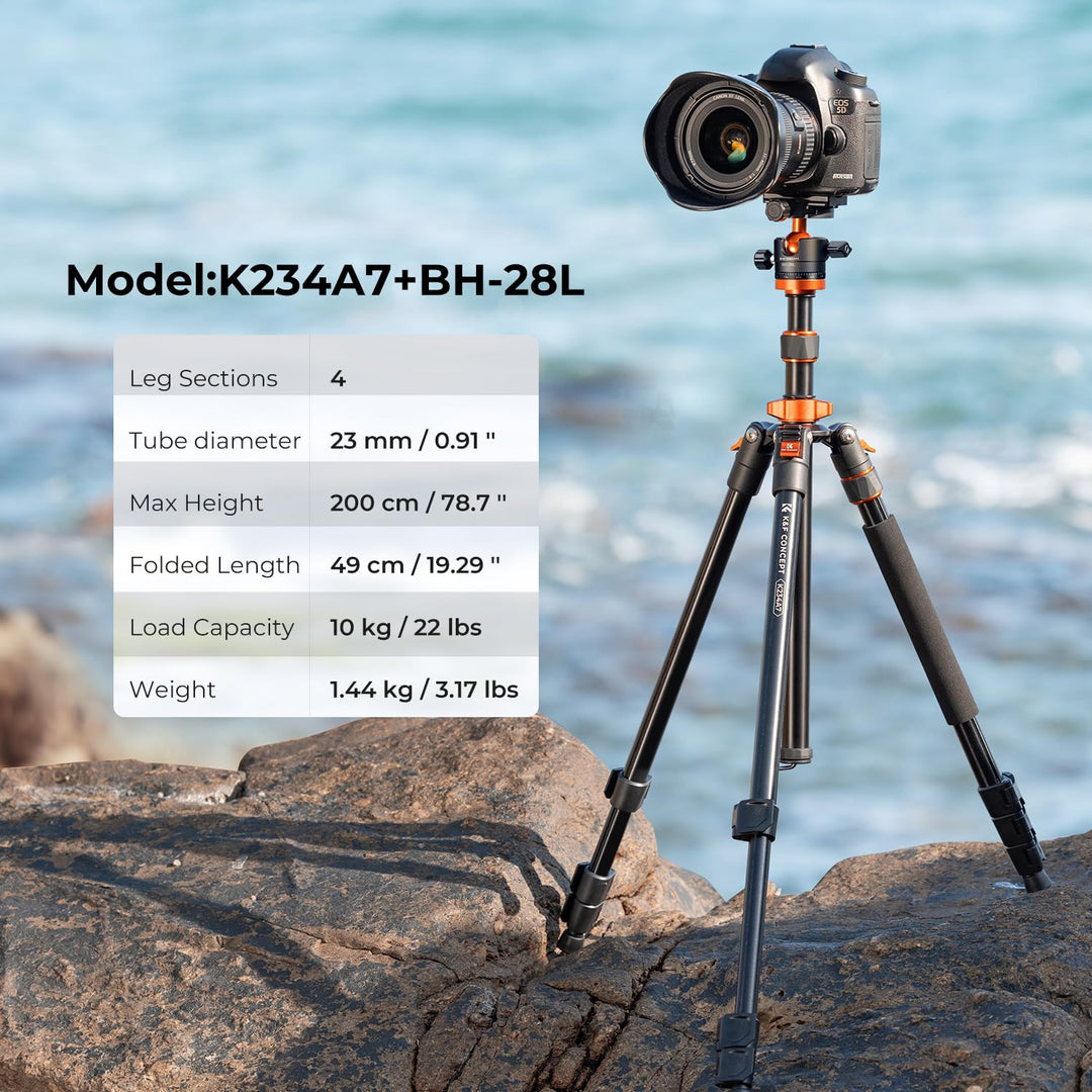 Kamera Stativ Aluminium 200cm mit Einbeinstativ &amp; 360° Kugelkopf - Bild 2