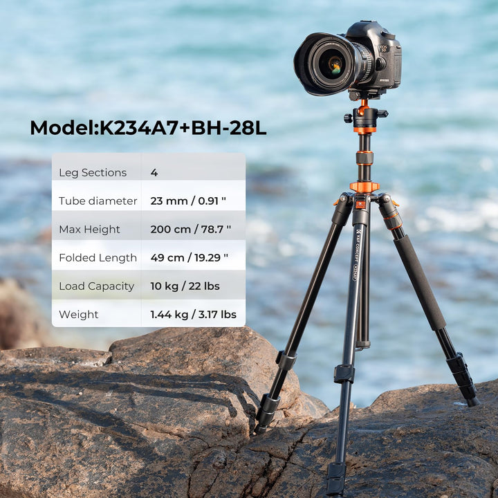 Kamera Stativ Aluminium 200cm mit Einbeinstativ &amp; 360° Kugelkopf - Bild 2