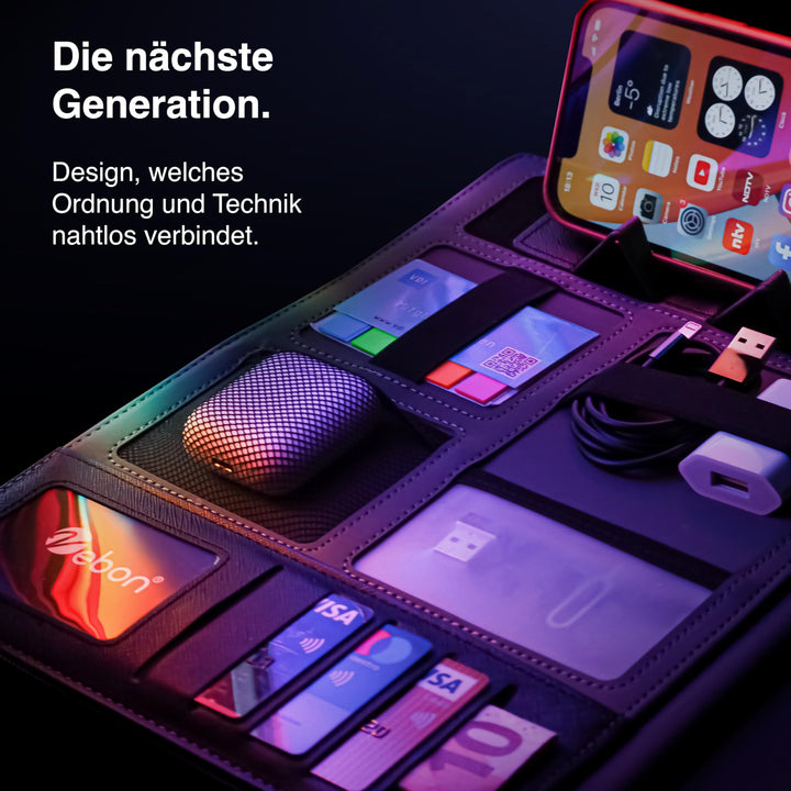Schreibmappe A4 Kunstleder mit Laptopfach 13 Zoll und Reissverschluss - Bild 7