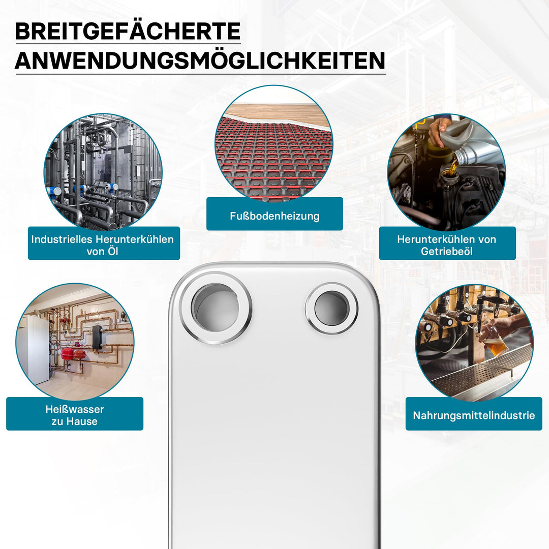 Plattenwärmetauscher 50 Platten Edelstahl max. 210 kW Heizung Solar - Bild 5