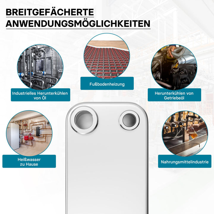 Plattenwärmetauscher 50 Platten Edelstahl max. 210 kW Heizung Solar - Bild 5