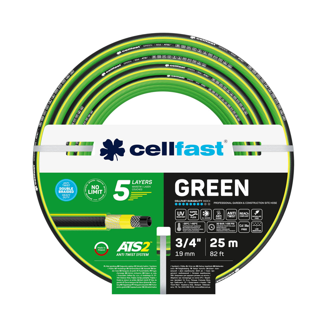 Gartenschlauch 5-lagig 3/4 Zoll 25 m UV-beständig bis 30 bar