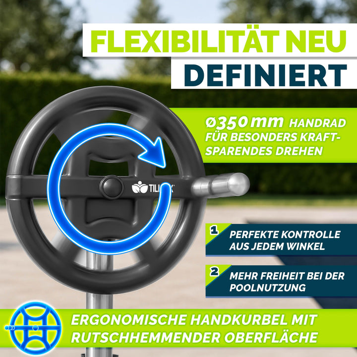 Pool Aufroller Aluminium Teleskop 3–5,70 m für Solar- &amp; Abdeckplane - Bild 4