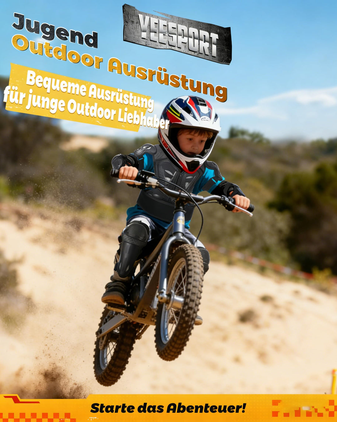 Kinder Schutzset Fahrrad Scooter MTB mit Brust- Knie- &amp; Ellenbogenschutz - Bild 2