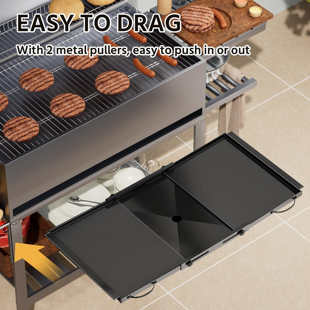 Fettauffangschale Gasgrill Universal Stahl einstellbar 61-80 cm - Bild 6