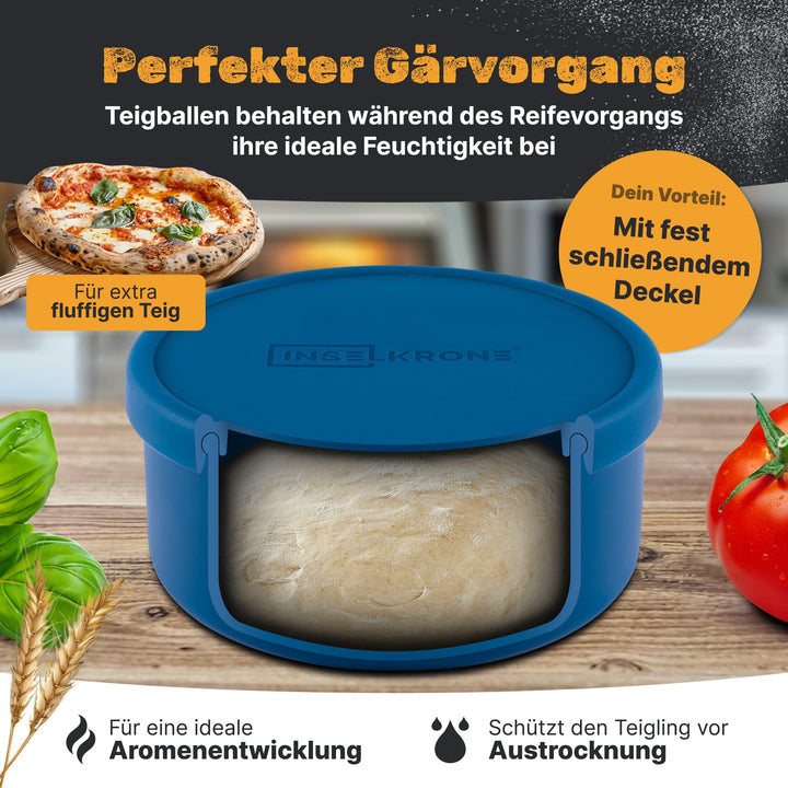 Pizzaballenbox aus Silikon 6er-Set mit Deckel fuer Teiglinge - Bild 2