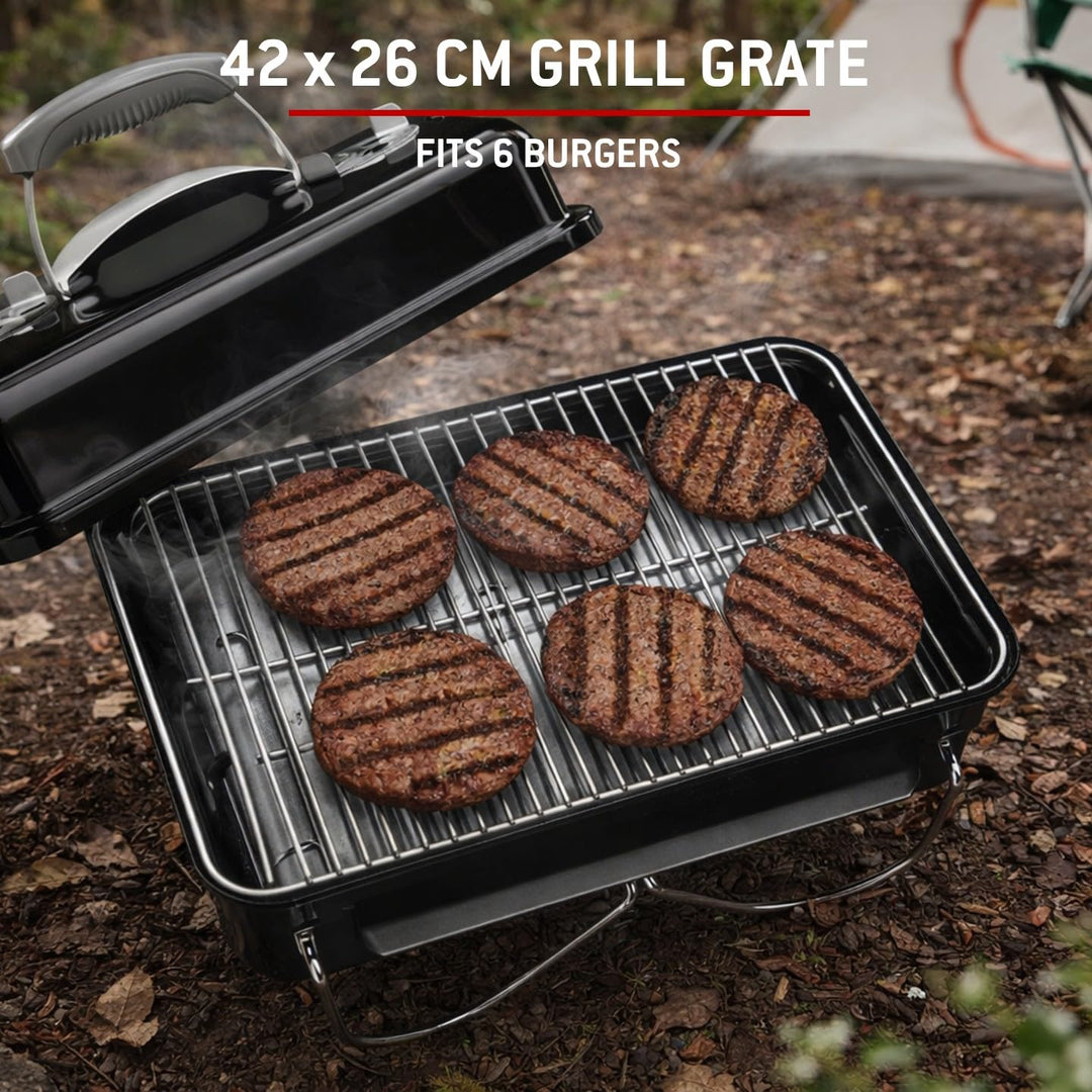 Holzkohlegrill klappbar für Camping 47x24cm Stahl porzellanemailliert - Bild 9