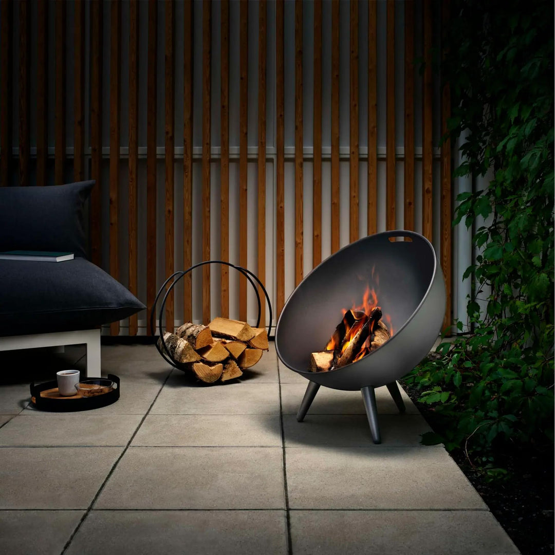 Feuerschale Halbkugel Aluminium Ø64cm mit Windschutz für Terrasse - Bild 3