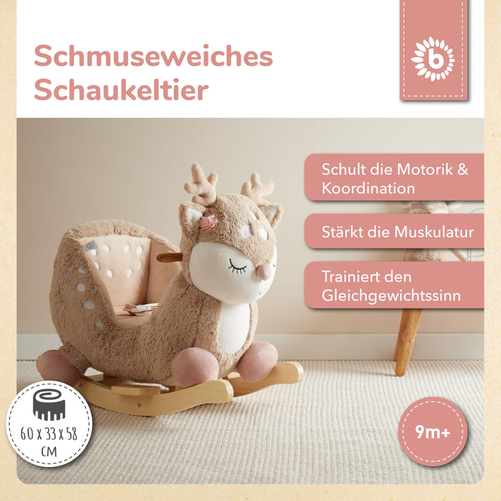 Schaukeltier Reh Plüsch mit Sicherheitsgurt 60 cm ab 9 Monate - Bild 2