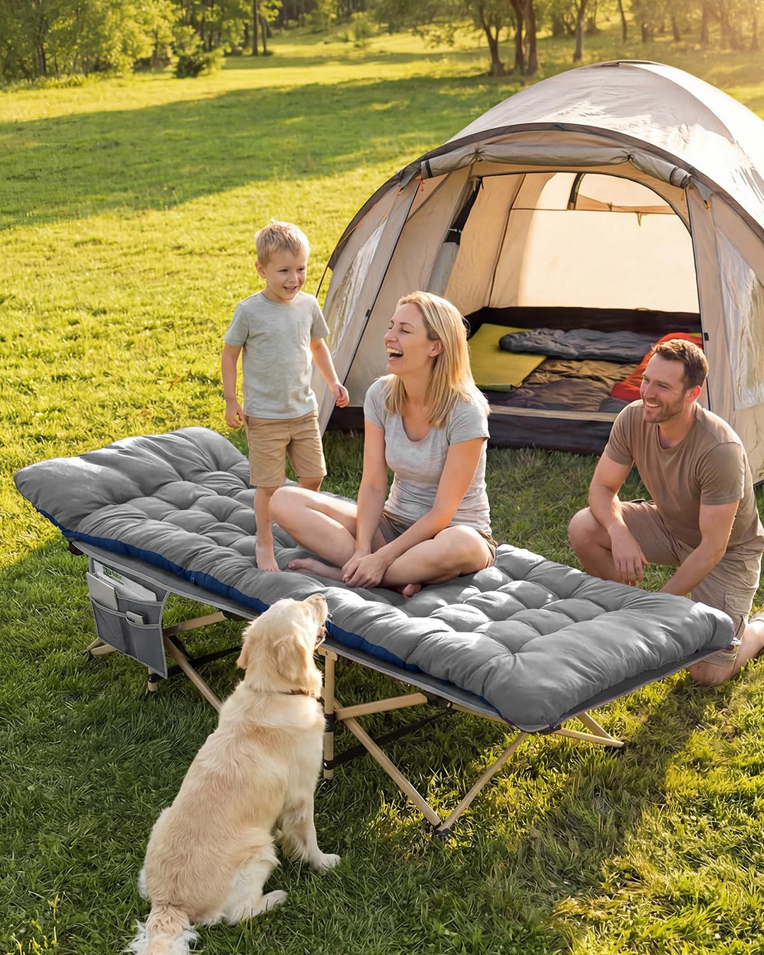 Feldbett klappbar mit Matratze 71cm breit 204kg Camping Gäste