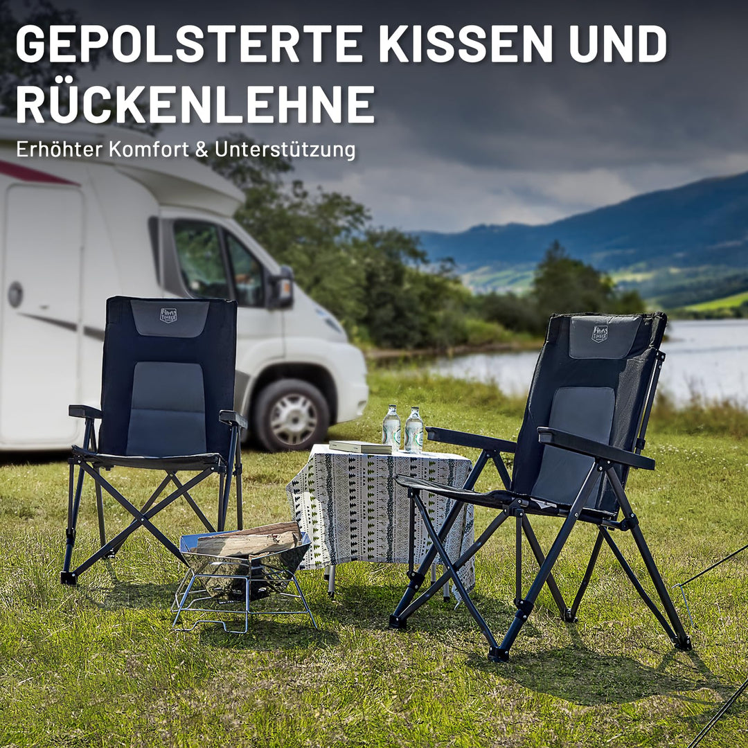 Campingstuhl faltbar 260 kg Stahl 4-fach verstellbar mit Tragetasche - Bild 6